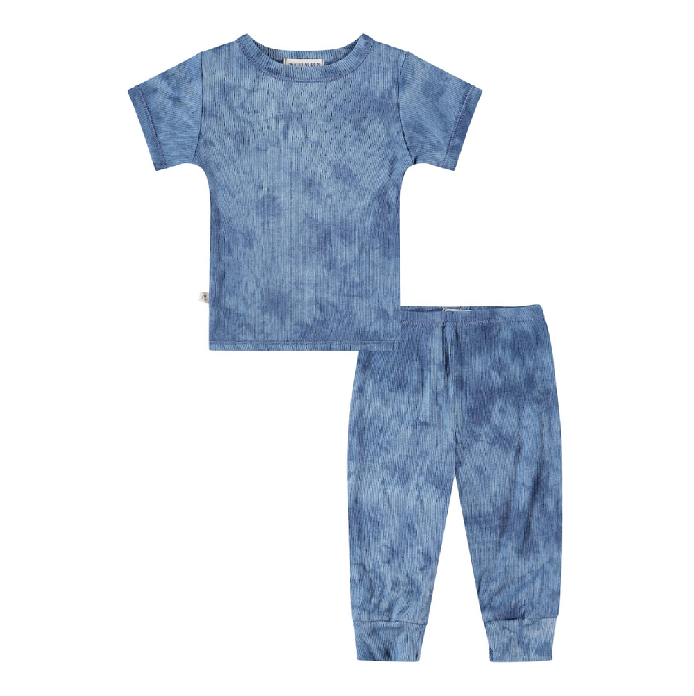 Eco-Marble Rib Tee & Legging Set, Lake