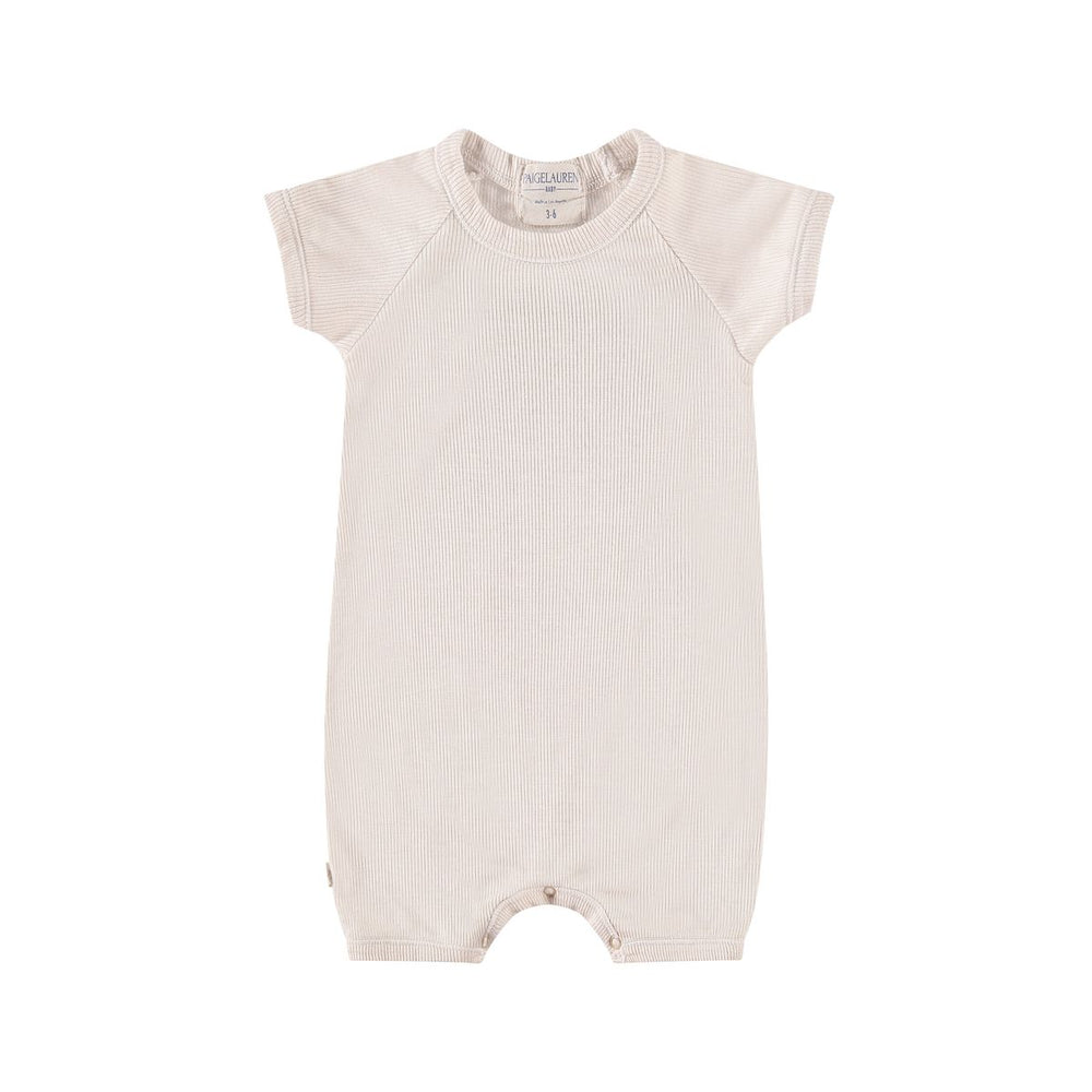 Garment Dye Ribbed Romper, Bone