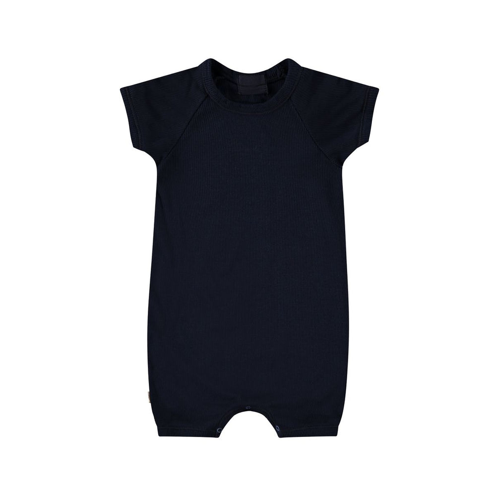 Garment Dye Ribbed Romper, Navy