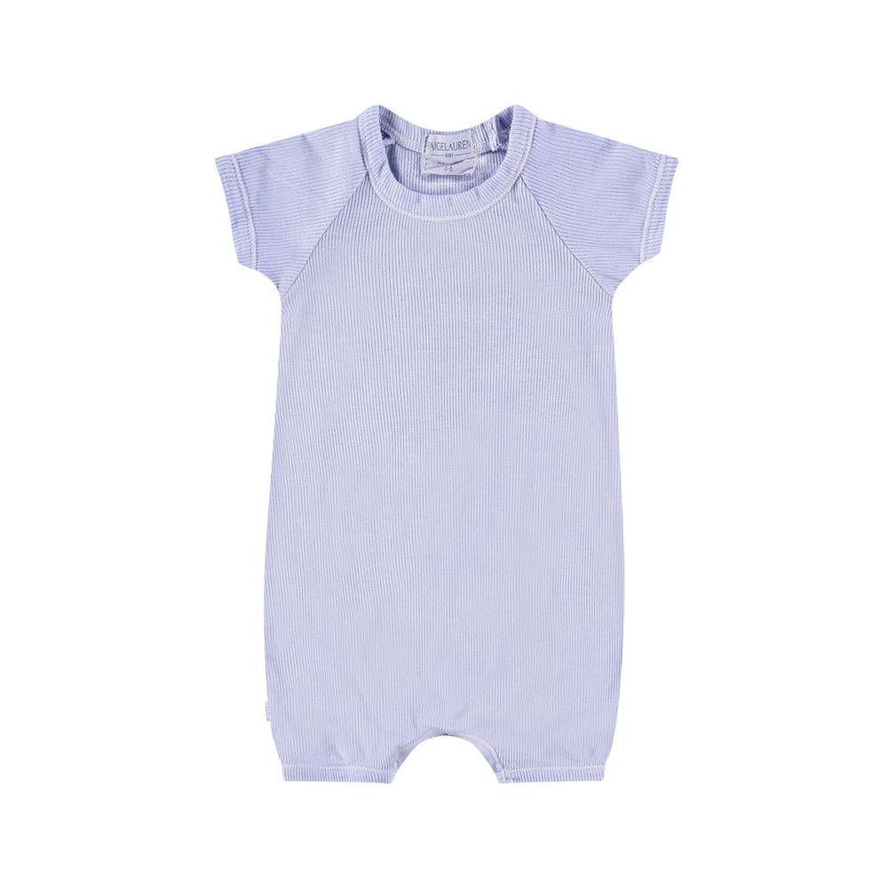 Garment Dye Ribbed Romper, Periwinkle