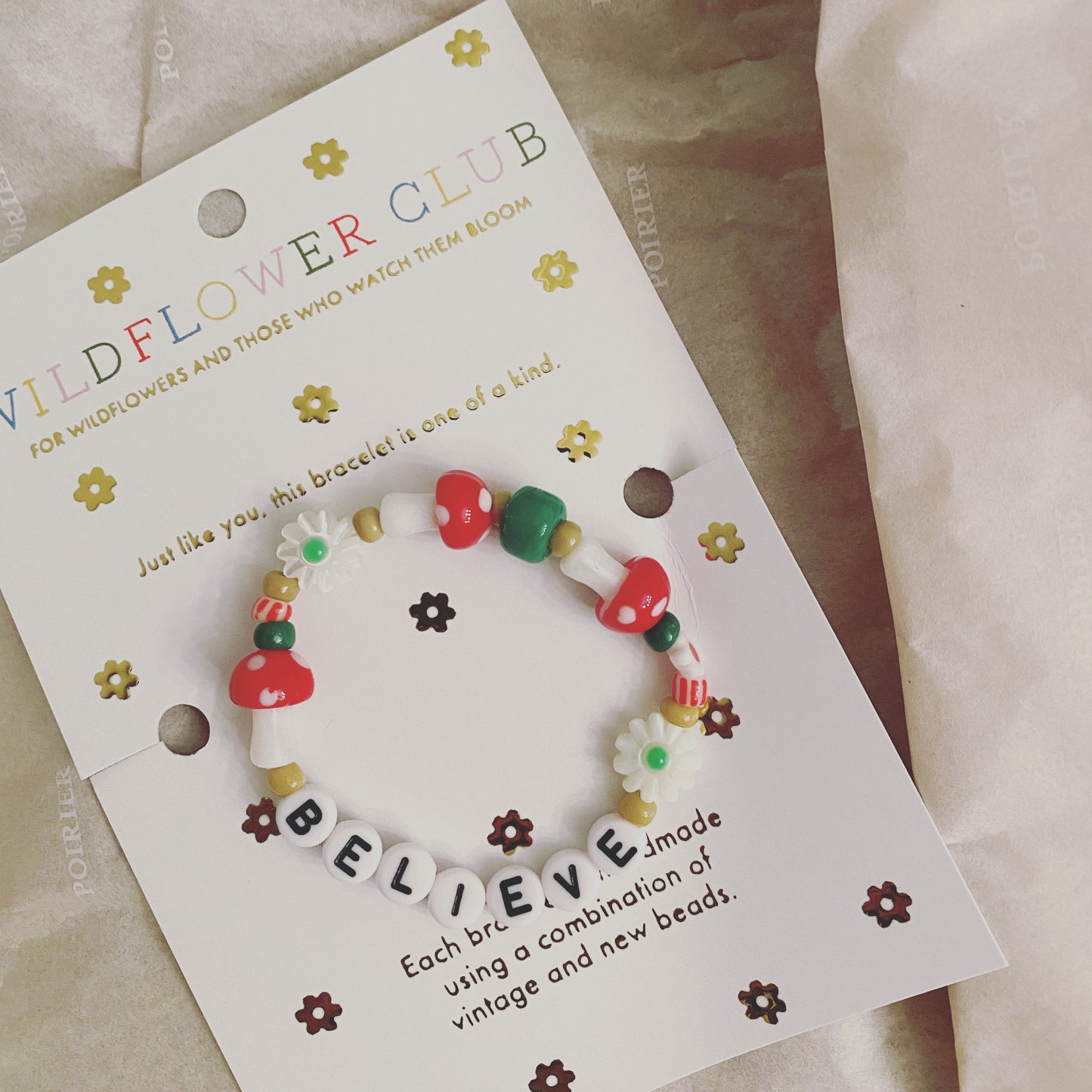 Holiday Mushroom Believe Bracelet