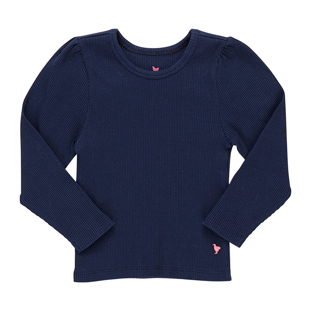 Camellia Rib Top, Navy